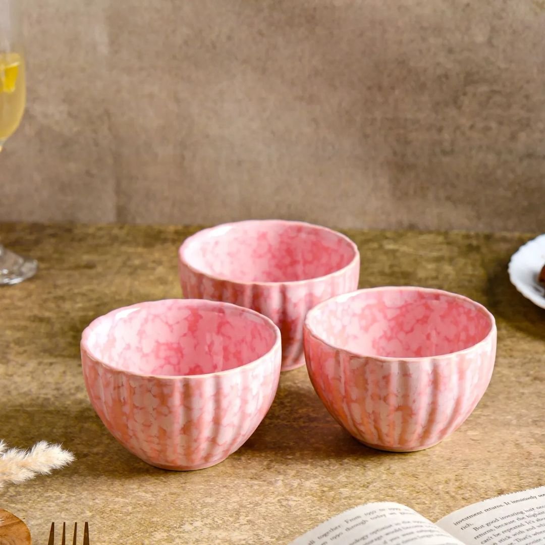 1 (1) Blush Bloom Dessert Bowl Set - Image 1