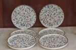Rainbow Bloom Ceramic Dinner Plates – Handcrafted Floral Elegance (Set of 6)
