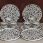 Rainbow Bloom Ceramic Dinnerware Set – Handcrafted Floral Elegance (Set of 12)