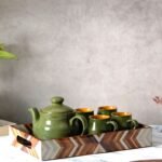 Olive Amber Ceramic Tea Set - Image 2