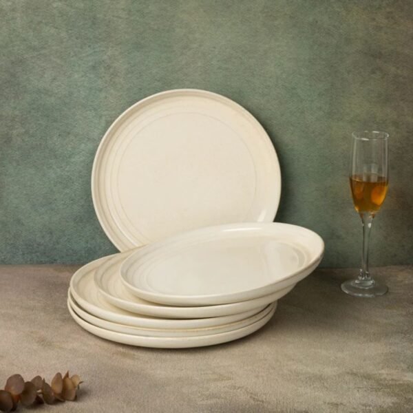 Ivory Stoneware Dinner Plates - Set of 6