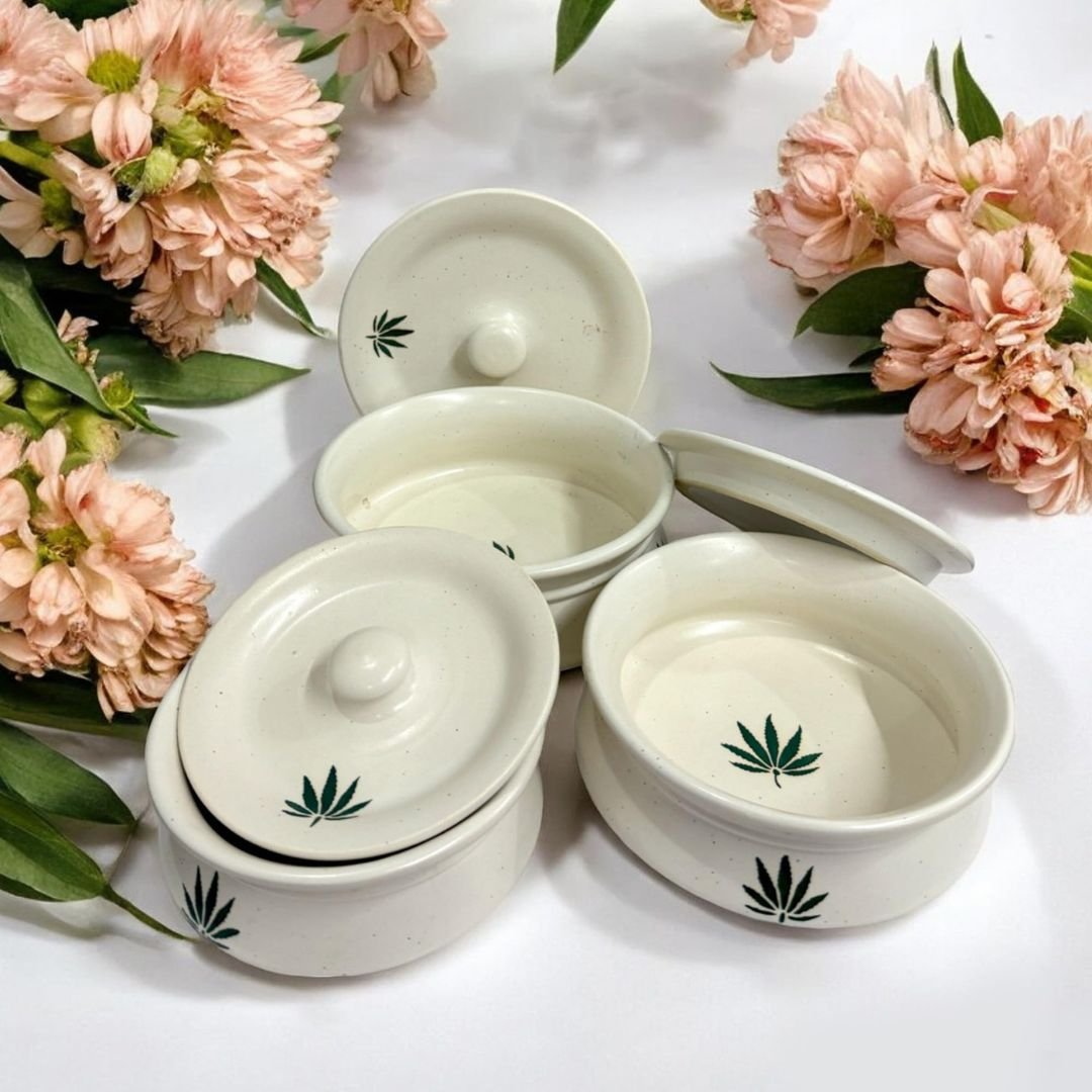 1 Botanic Bliss Ceramic Handi Set with Lids - Image 1