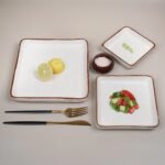 Vellara White Ceramic Serving Trays – Set of 3 Fancy Square Platters for Snacks, Dry Fruits, Salads, and Desserts - Image 2