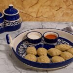 Indigo Bloom Handcrafted Serving Platter Set