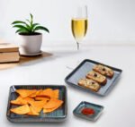 Vellara Glaze Green Ceramic Serving Trays – Set of 3 Fancy Square Platters for Snacks, Dry Fruits, Salads, and Desserts - Image 6