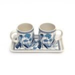Blue Bloom Ceramic Cup & Tray Set - Image 2