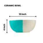Two-Tone Sea Green & Ivory Ceramic Bowl - Image 4