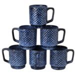 Handcrafted Indigo Blue Coffee Mugs with Reactive Glaze | Set Of 2 - Image 2