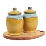 Sunset Glaze Ceramic Storage Jars – Set of 2 - Image 3