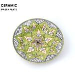 Green Bloom Mandala Ceramic Pasta Plate - Image 4