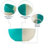 Two-Tone Sea Green & Ivory Ceramic Bowl - Image 3