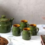 Olive Amber Ceramic Tea Set - Image 4
