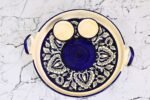 Indigo Bloom Handcrafted Serving Platter Set - Image 4