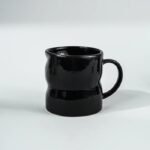Black Ceramic Mug with Curved Grip Design || Set of 2 - Image 4