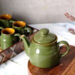 Olive Amber Ceramic Tea Set