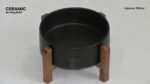 Black Ceramic Ramen Bowl with Wooden Stand - Image 4