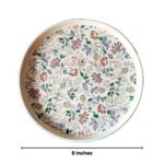 Rainbow Bloom Handcrafted Ceramic-Stoneware Platter – 8" Glossy, Hand-Painted Serveware for Cookies, Sweets, Momos & Snacks (Pack of 6) - Image 5