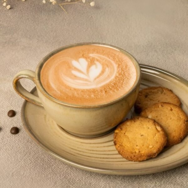 Beige Spiral Cup & Saucer Set