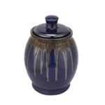 Indigo Drizzle Ceramic Jar - Image 4