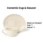 Cream Spiral Cup & Saucer Set - Image 4