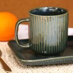 Ribbed Stoneware Mug – Forest Green - Image 3
