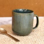 Ribbed Stoneware Mug – Forest Green