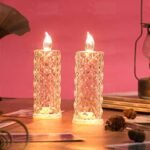 Crystal Glow LED Pillar Candle - Set of 3