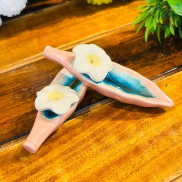 Flower Incense Stick Holder - Peach (Set of 2)
