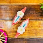 Flower Incense Stick Holder - Red (Set of 2) - Image 2