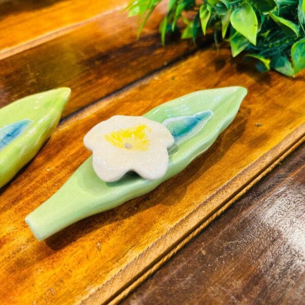 Flower Incense Stick Holder - Green (Set of 2)