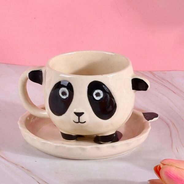 Cute Panda Mug with Saucer