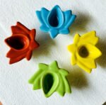 Ceramic Lotus Diya - set of 6 - Image 3