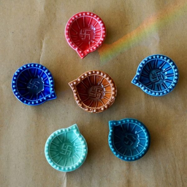 Ceraglow Swastik Diya (Set of 10)