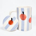 Peach Pop Ceramic Mug with Lid - Image 3