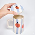 Peach Pop Ceramic Mug with Lid - Image 5