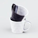 Minimalist Ceramic Tea Cup | Durable White Coffee Mug with Black Interior | Compact Modern Drinkware for Home & Office - Image 4