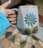 Vellara Grey Sunflower Ceramic Coffee Mug (300 ml) - Image 2