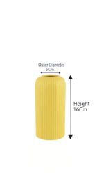 Elegant Ribbed Ceramic Flower Vase for Living Room Décor | Modern Yellow Table Centerpiece Vase for Home & Office Styling - Image 3