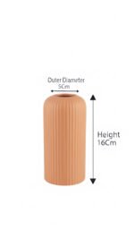 Elegant Ribbed Ceramic Flower Vase for Living Room Décor | Modern Beige Table Centerpiece Vase for Home & Office Styling - Image 4