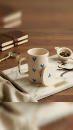 Vellara Blue Heart Lid Ceramic Coffee Mug - Image 2