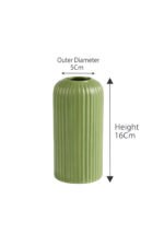 Elegant Ribbed Ceramic Flower Vase for Living Room Décor | Modern Olive Green Table Centerpiece Vase for Home & Office Styling - Image 4