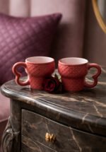 Minimalist Ceramic Tea Cup 150 ml | Durable White Coffee Mug with Cherry Interior | Compact Modern Drinkware for Home & Office - Image 4