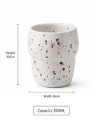 Minimalist Speckled Ceramic Coffee Mug | Modern White Handmade Tea Cup | Aesthetic Hot Beverage Mug for Home & Café - Image 3