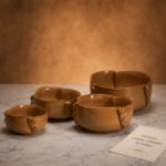 Rustic Brown Ceramic Serving Bowl Set with Divider | Premium Glazed Multipurpose Snack & Dry Fruit Bowls | Set of 4