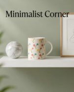 Floral Printed Ceramic Coffee Mug 280 ml | White Patterned Tea Mug for Coffee, Milk & Green Tea | Cute Aesthetic Mug - Image 3