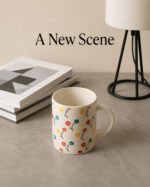 Floral Printed Ceramic Coffee Mug 280 ml | White Patterned Tea Mug for Coffee, Milk & Green Tea | Cute Aesthetic Mug - Image 2
