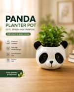 Cute Panda Ceramic Planter Pot for Indoor Plants | Animal Shape Succulent Pot | Decorative Tabletop Flower Pot for Home & Office Decor - Image 4