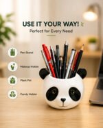 Cute Panda Ceramic Planter Pot for Indoor Plants | Animal Shape Succulent Pot | Decorative Tabletop Flower Pot for Home & Office Decor - Image 3