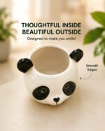 Cute Panda Ceramic Planter Pot for Indoor Plants | Animal Shape Succulent Pot | Decorative Tabletop Flower Pot for Home & Office Decor - Image 2