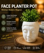 Abstract Face Ceramic Planter Pot | Modern Art Decorative Flower Pot for Indoor Plants, Succulents & Home Decor - Image 2